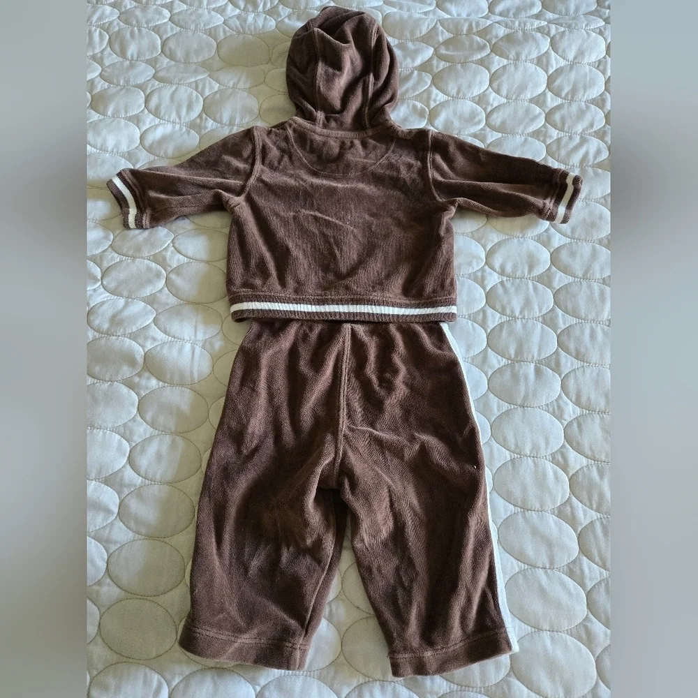 Baby gap velour jump suit Trending Brown 3-6 Month 70s Inspired